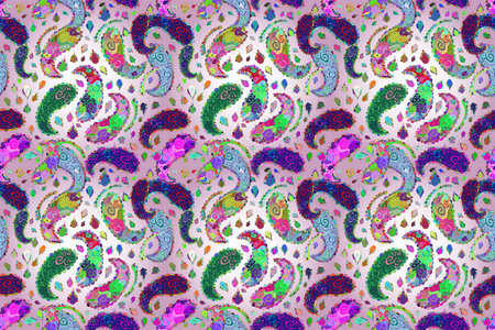 Flowers on pleasant colors. Gentle, tender floral background. Raster floral pattern in doodle style with flowers.の写真素材