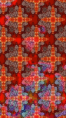 Nice fabric pattern. Sketch raster pattern. Floral background.