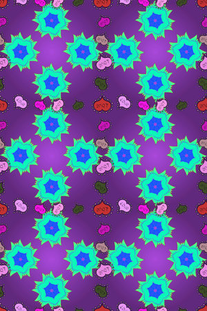 Color Summer Theme seamless pattern Background. Flat Flower Elements Design. Raster floral...