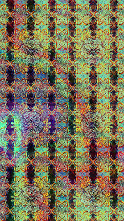 Raster illustration. Sketch flower pattern can be used for wallpaper. Flowers on brown colors.の写真素材