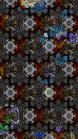 Sketch background pattern. Raster - stock. Flowers of the valley on black and gray colors....