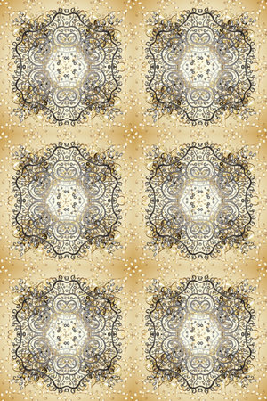 Christmas 2019, snowflake, new year. Vintage seamless pattern on a beige and neutral colors with...