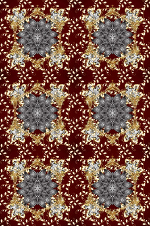 Classic vintage background. Traditional oriental ornament. Seamless classic raster and golden...