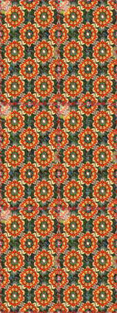 Golden pattern on brown and orange colors with golden elements. Backdrop, fabric, gold wallpaper....