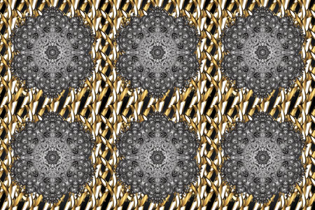 Seamless abstract background with repeating elements. Elegant raster classic pattern. And golden...