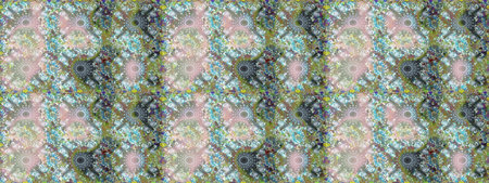 Elegance seamless pattern with ethnic flowers on neutral and gray colors. Raster Floral Illustration...