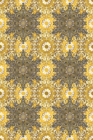 Seamless oriental ornament in the style of baroque. Raster traditional classic golden seamless...