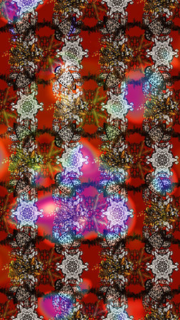 Raster illustration. Flowers on brown colors. Sketch flower pattern can be used for wallpaper.の写真素材