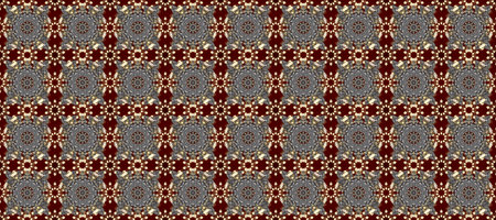 Ornate raster decoration. Golden pattern on brown, gray and beige colors with golden elements....