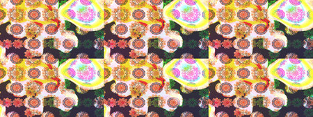 Sketch flowers pattern. Color Spring Theme sketch pattern Background. Flat Flower Elements Design....