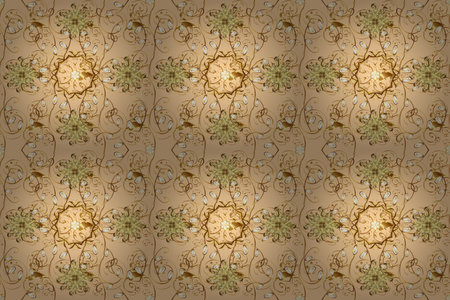 golden seamless pattern. Golden elements in oriental style arabesques. Seamless golden textured...
