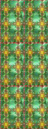 Pattern, sketch, floral border. Garland of flowers. Beautiful bright rough cloth, canvas. Curls,...