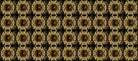 Raster oriental ornament. Seamless golden pattern. Golden pattern on pleasant colors with golden...
