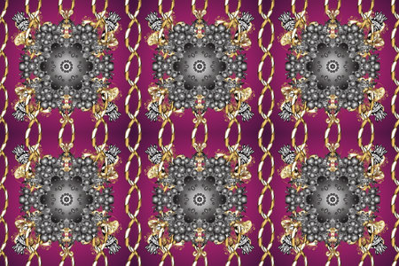 Seamless floral pattern. Graphic modern seamless pattern on purple, gray and brown colors. Seamless...