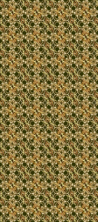 Seamless pattern on pleasant colors with golden elements. Raster illustration. Seamless classic...