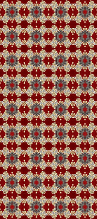 Red, beige and gray colors with golden elements. Seamless golden pattern. Raster golden floral...