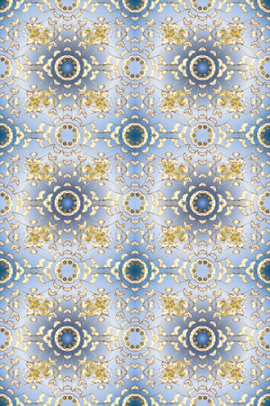 Graphic modern seamless pattern on neutral, beige and blue colors. Seamless floral pattern. Seamless...