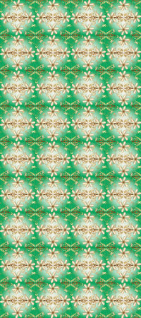 Raster illustration. Brilliant lace, stylized flowers, paisley. Seamless golden texture curls....