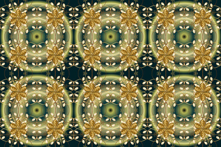 Seamless golden texture curls. Openwork delicate golden pattern. Brilliant lace, stylized flowers,...