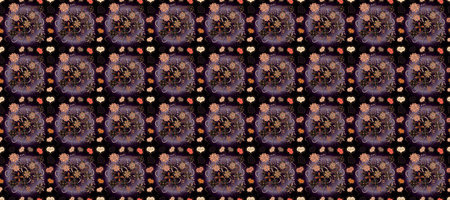 Flowers on pleasant colors. Raster floral pattern in doodle style with flowers. Gentle, summer...