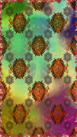 Watercolor seamless pattern. Flowers on brown colors in watercolor style. Floral print.