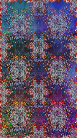 Seamless background. Vintage retro style. Raster. Cute floral pattern with buds flowers. For print on fabric, textiles, wallpaper. Raster illustration.の写真素材