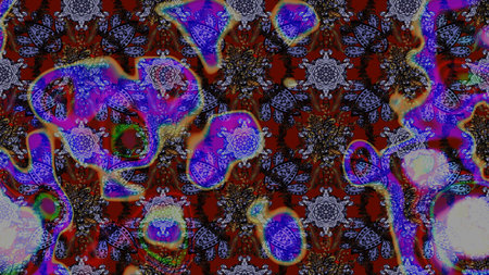 Design gift wrapping paper, greeting cards, posters and banner design. Flowers on brown, violet and...