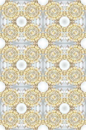 Oriental style arabesques. Raster. Brilliant lace, stylized flowers, paisley. Seamless golden...