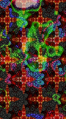 Cute floral elements. Raster illustration. Flowers on black and gray colors. Sketch.