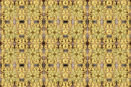 Gold on yellow, brown and beige colors. Raster illustration. Good for greeting card for birthday,...