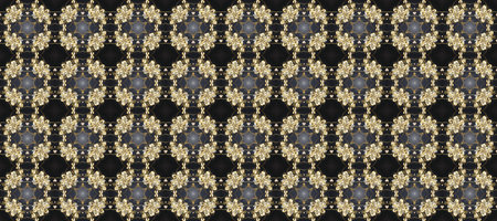 Seamless oriental classic golden pattern. Raster abstract background with golden repeating elements...