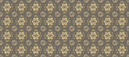 Vintage design element in Eastern style. Raster seamless pattern with floral ornament. Ornamental...