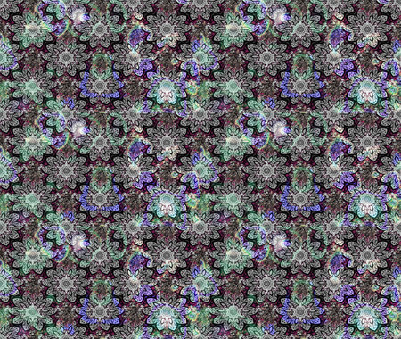 Sketch pattern with bright flowering carpet of plants on a gray colors.