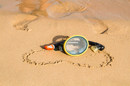 mask on the beach