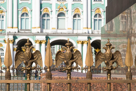 Russia. St. Petersburg. 10 May 2016. The Nevsky Prospect. Palace Square. Eagle.のeditorial素材