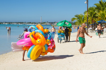 January 20, 2017. The Dominican Republic. The hotel area. Beach, coast, people.のeditorial素材
