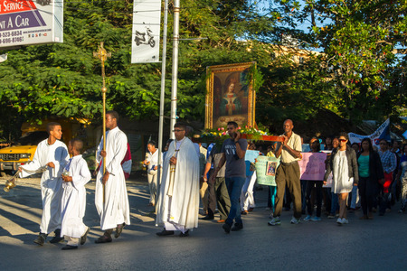 January 24, 2017. The Dominican Republic. Catholic holiday of African Americans.
