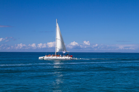 January 10, 2017. The Dominican Republic. Port, yacht, tourism, rest, excursion, ships.のeditorial素材