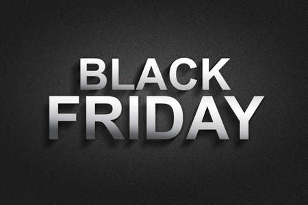 Black Friday. Neon inscription on a dark background. Business, sales. Discountsの写真素材