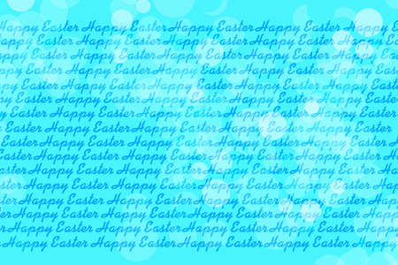 Easter background with inscriptions Happy Easter on a blue background. Copy space. Place for text. Festive background.の写真素材