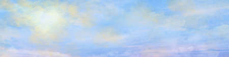 Sunny cloudy sky. Spring background. Happy Spring banner.Copy space. Backgroundの写真素材
