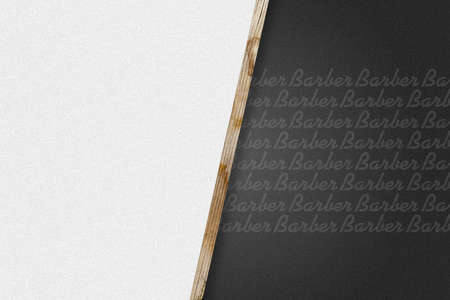 Barbershop background. Blank form on a dark background. Mockup of prices for services. Copy space. Hairdressing background. Beauty and fashion.の写真素材