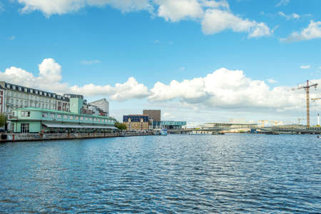 Copenhagen. Denmark. 12. September. 2021. Beautiful historic buildings on the bank of the canal in Copenhagen, Denmark. European architecture. Architecture. Europe.の写真素材