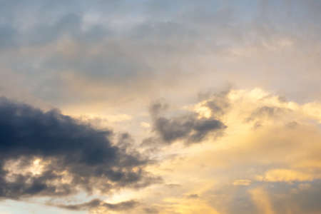 Beautiful clouds at sunset. Close-up. Natural background. Clouds.の写真素材
