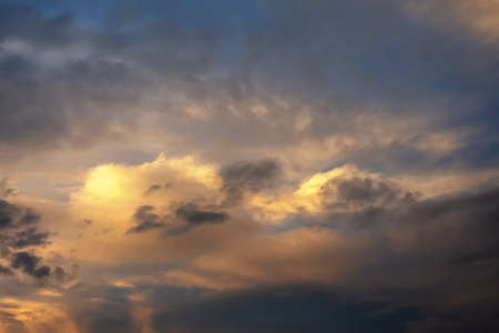 Beautiful clouds at sunset. Close-up. Natural background. Clouds.の写真素材