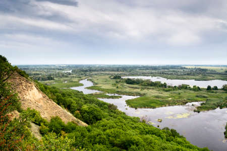 Beautiful view from the mountain to the river. Travels. Tourism. Recreation.の写真素材