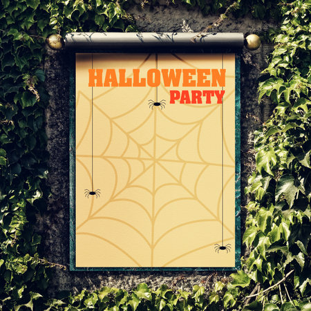 Halloween party Poster for advertising design. Holidays. Advertising. Entertainmentの写真素材