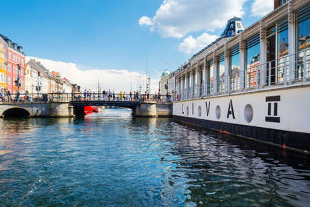 Copenhagen, Denmark - July 13, 2018. Beautiful architecture of Copenhagen on the bank of the canal. Architecture. City landscape. Travels.のeditorial素材