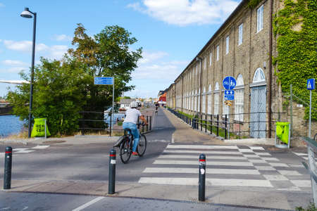 Copenhagen, Denmark - July 9, 2018. Cycle of Copenhagen Bike paths Transport Travelsのeditorial素材