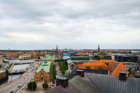 Copenhagen, Denmark - July 10, 2018 Beautiful view from above on the architecture of Copenhagen. Architecture. Travels.のeditorial素材